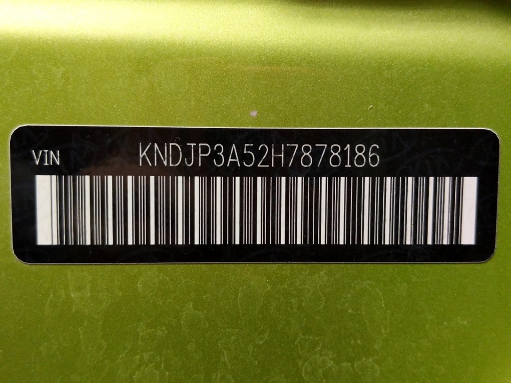2017 Kia Soul - VIN Plate
