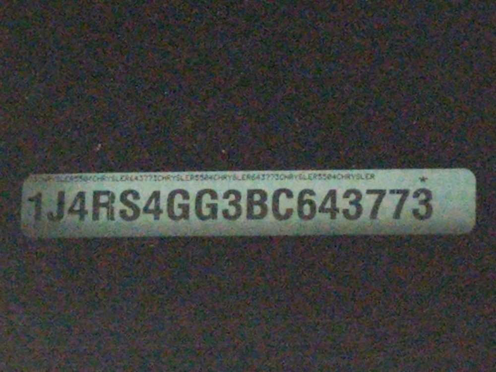 2011 Jeep Grand Cherokee - VIN Plate