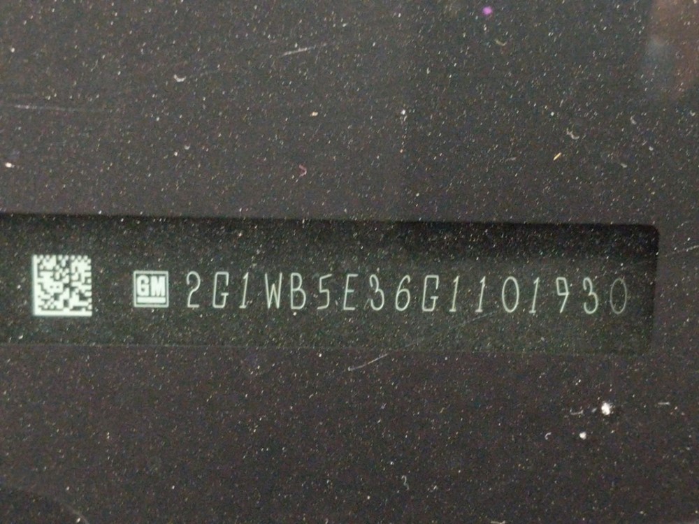 2016 Chevrolet Impala - VIN Plate