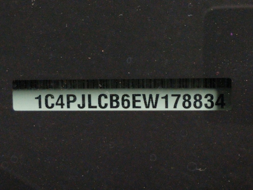 2014 Jeep Cherokee - VIN Plate