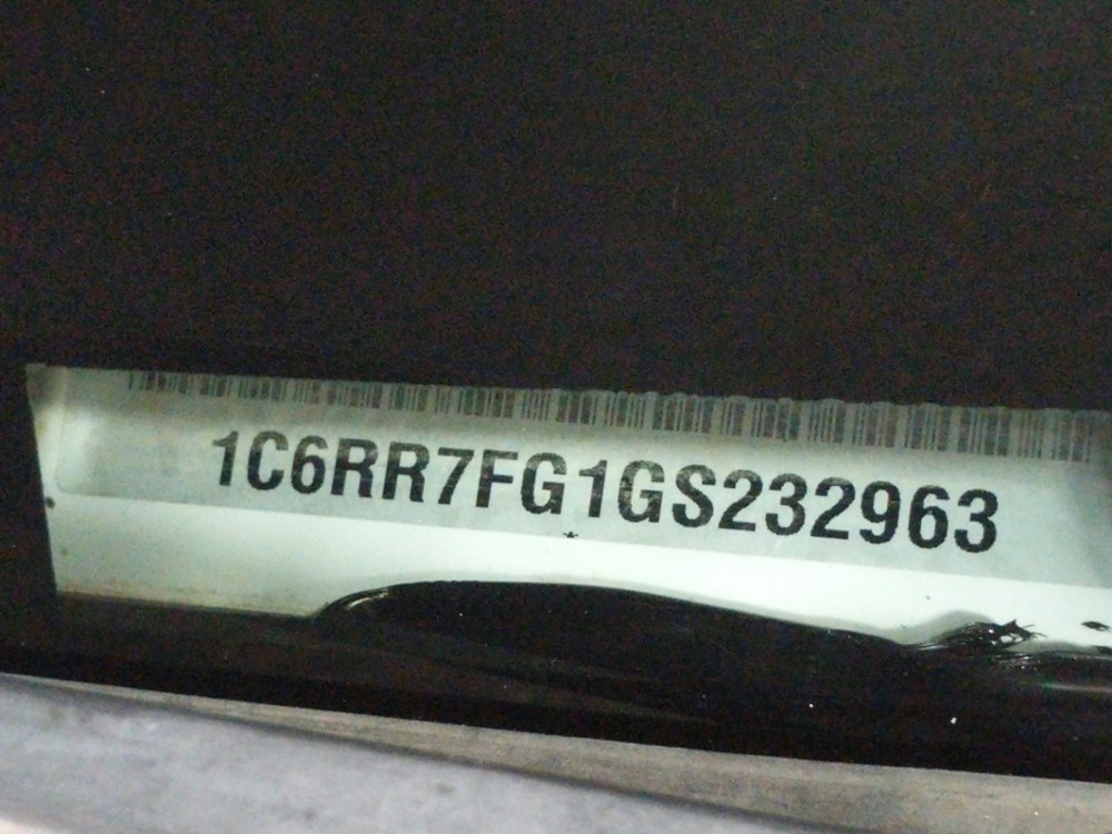 2016 Dodge Ram 1500 - VIN Plate