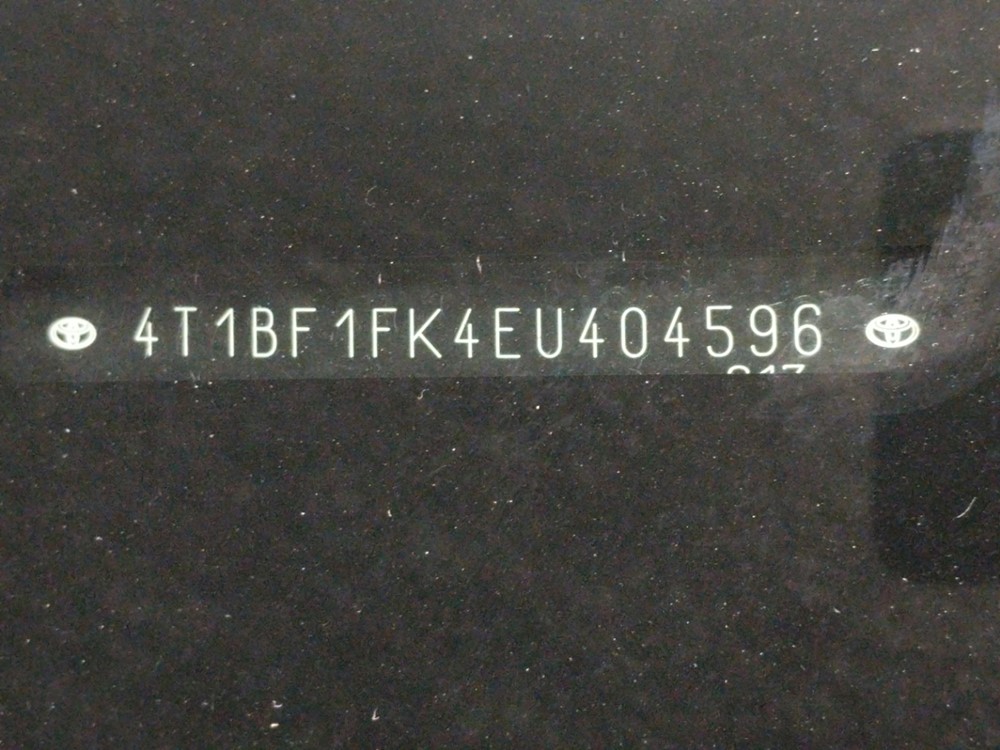 2014 Toyota Camry - VIN Plate