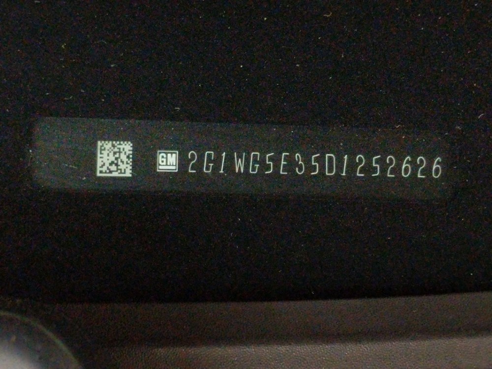 2013 Chevrolet Impala - VIN Plate
