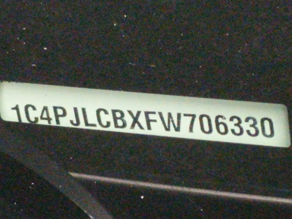 2015 Jeep Cherokee - VIN Plate