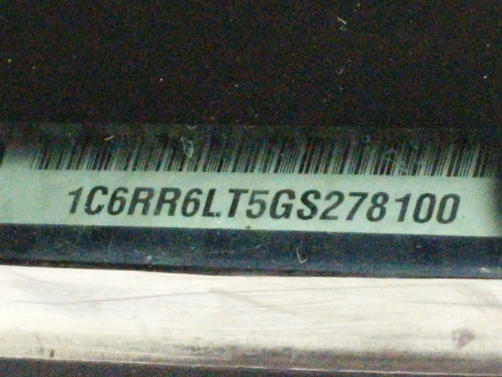 2016 Dodge Ram 1500 - VIN Plate