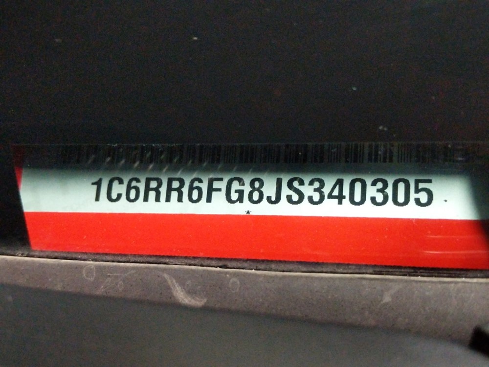 2018 Dodge Ram 1500 - VIN Plate