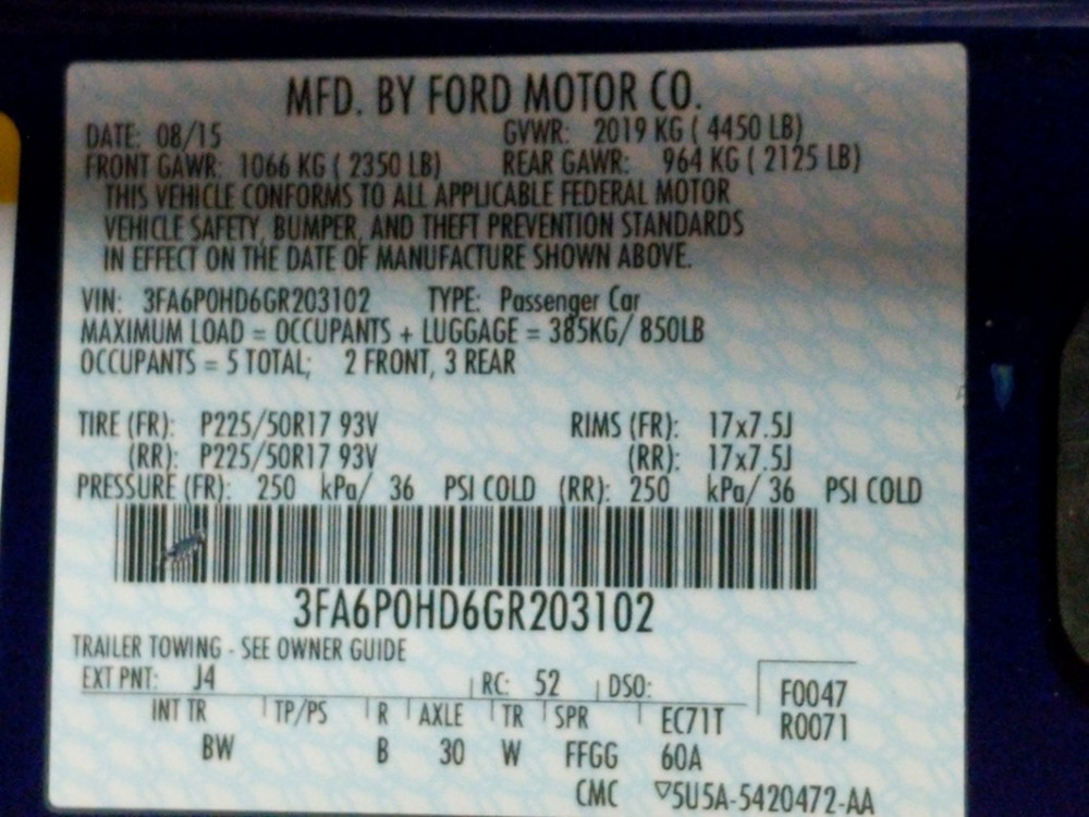 2016 Ford Fusion - Keys