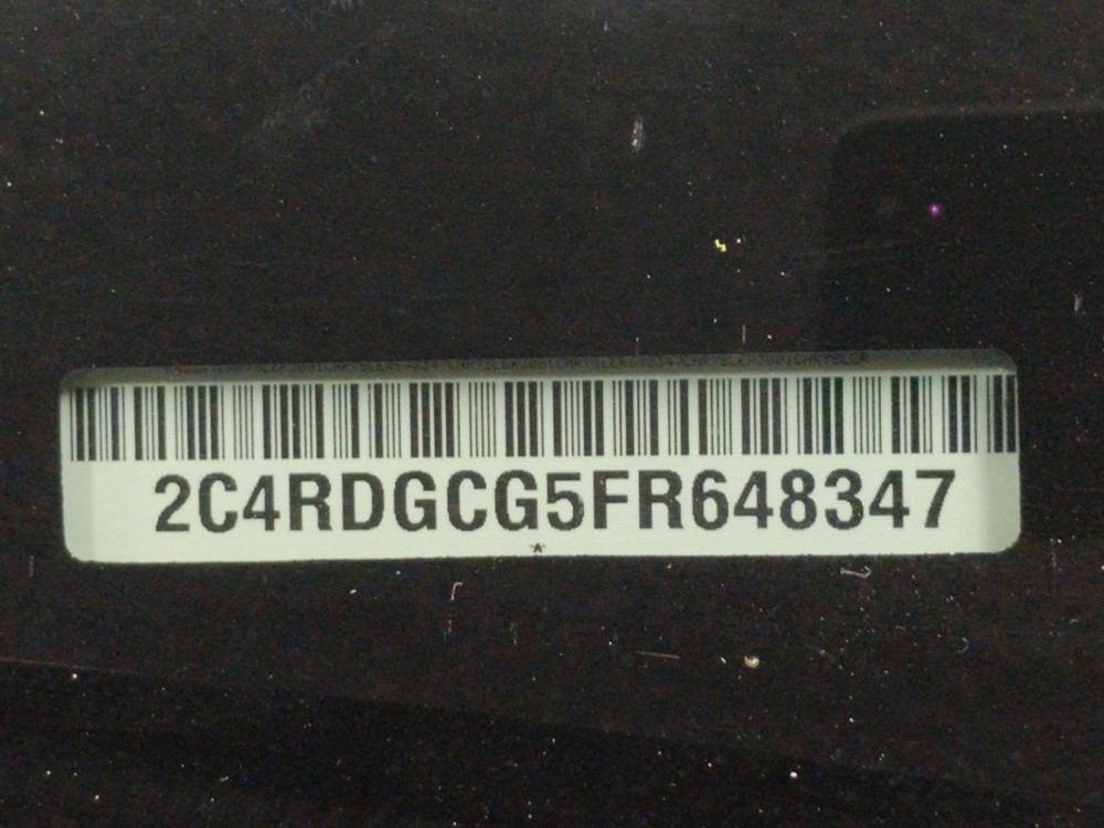 2015 Dodge Grand Caravan - VIN Plate