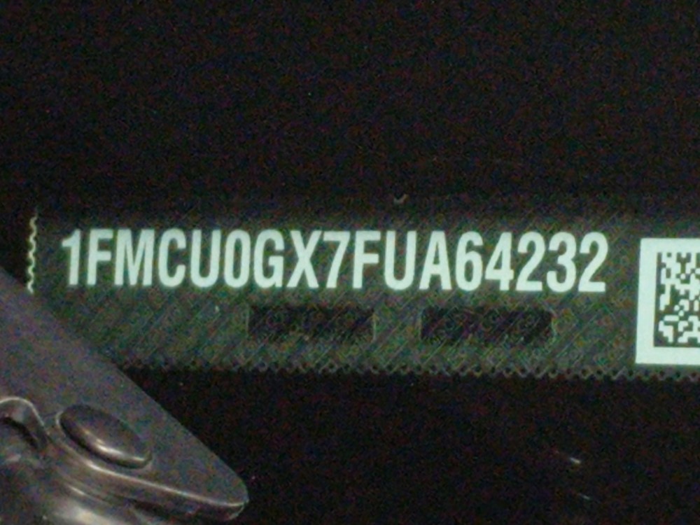 2015 Ford Escape - VIN Plate