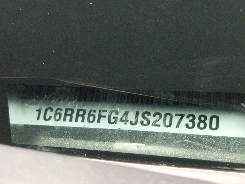 2018 Dodge Ram 1500 - VIN Plate