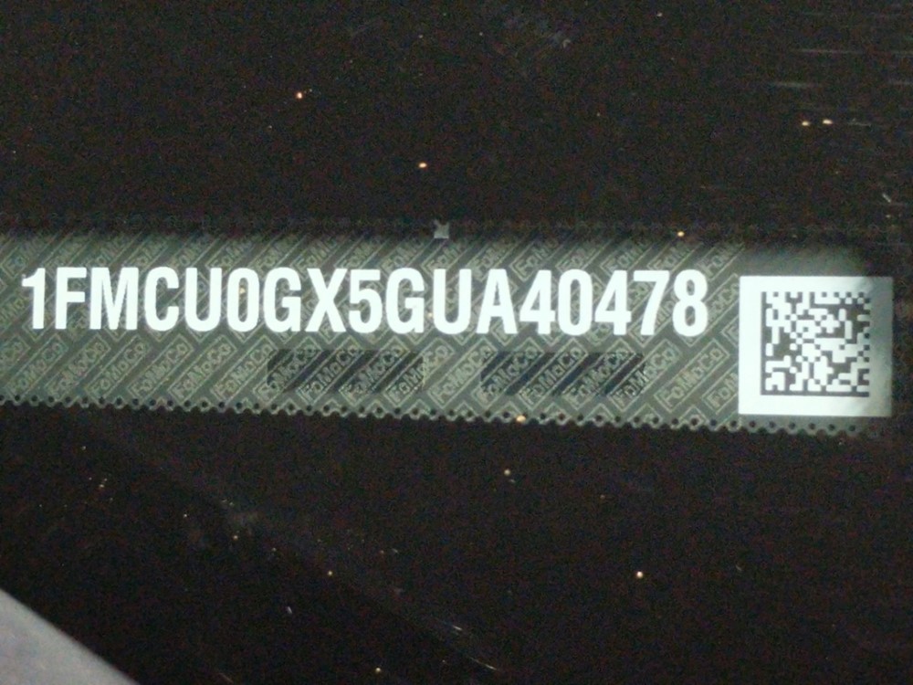 2016 Ford Escape - VIN Plate