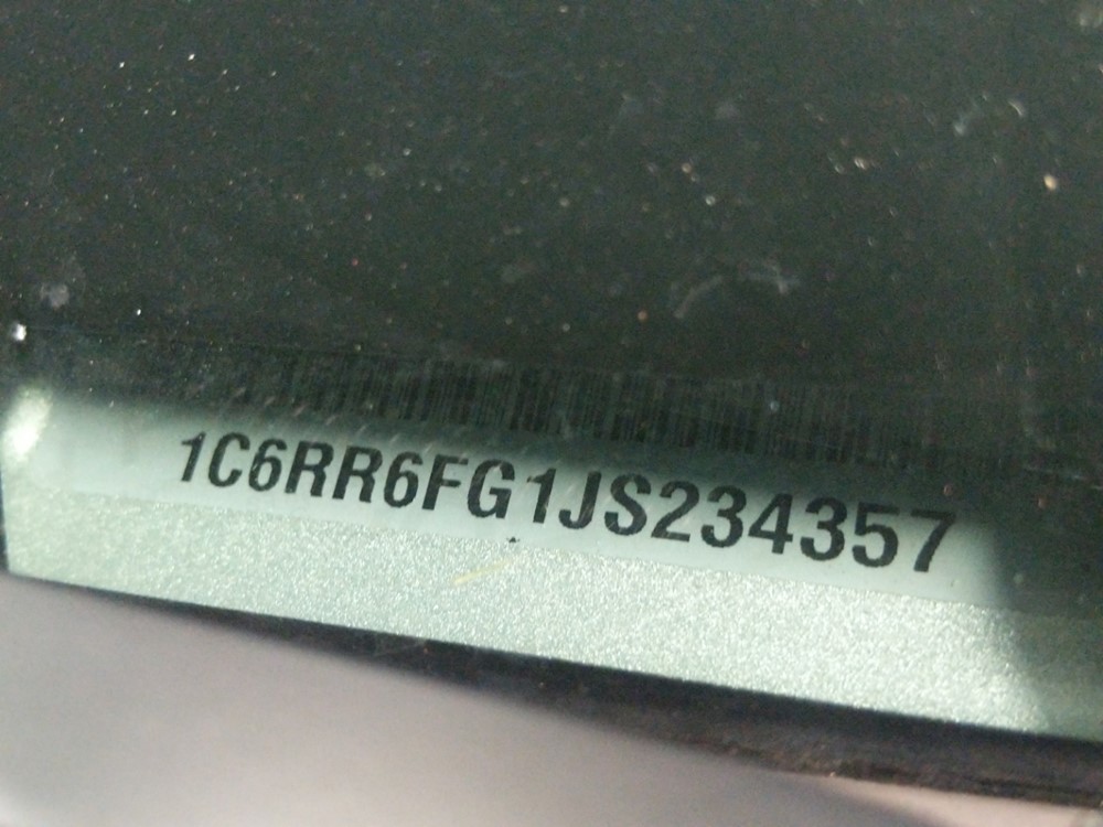 2018 Dodge Ram 1500 - VIN Plate