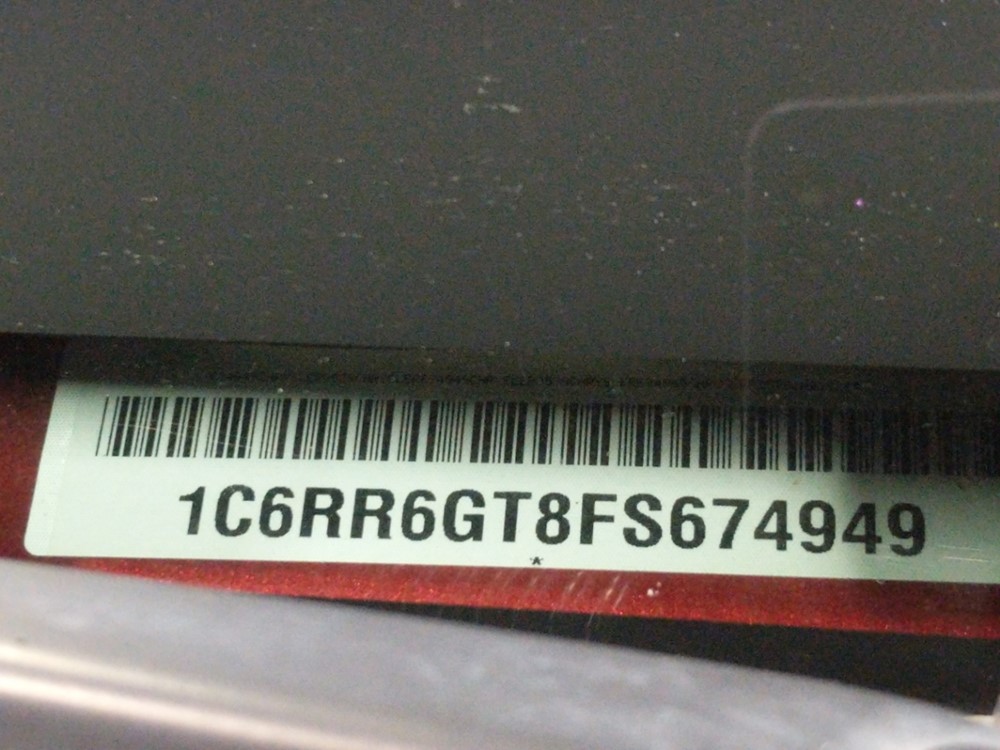2015 Dodge Ram 1500 - VIN Plate