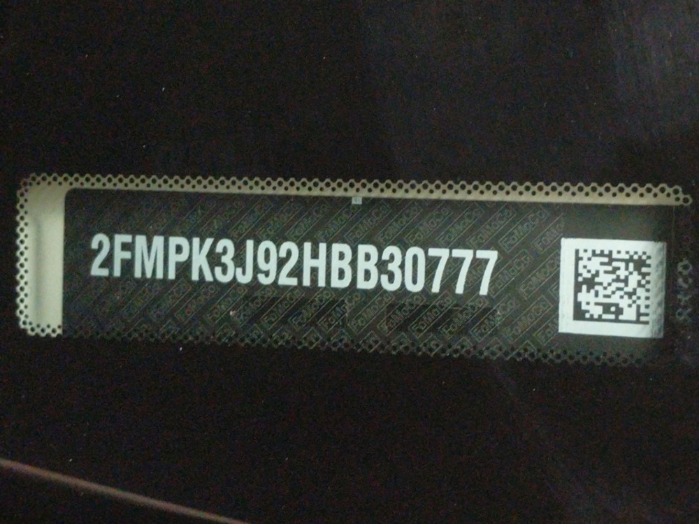 2017 Ford Edge - VIN Plate