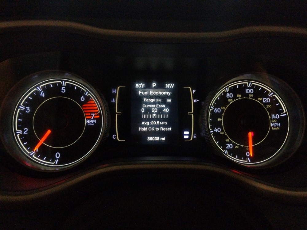 2016 Jeep Cherokee - Odometer Close Up