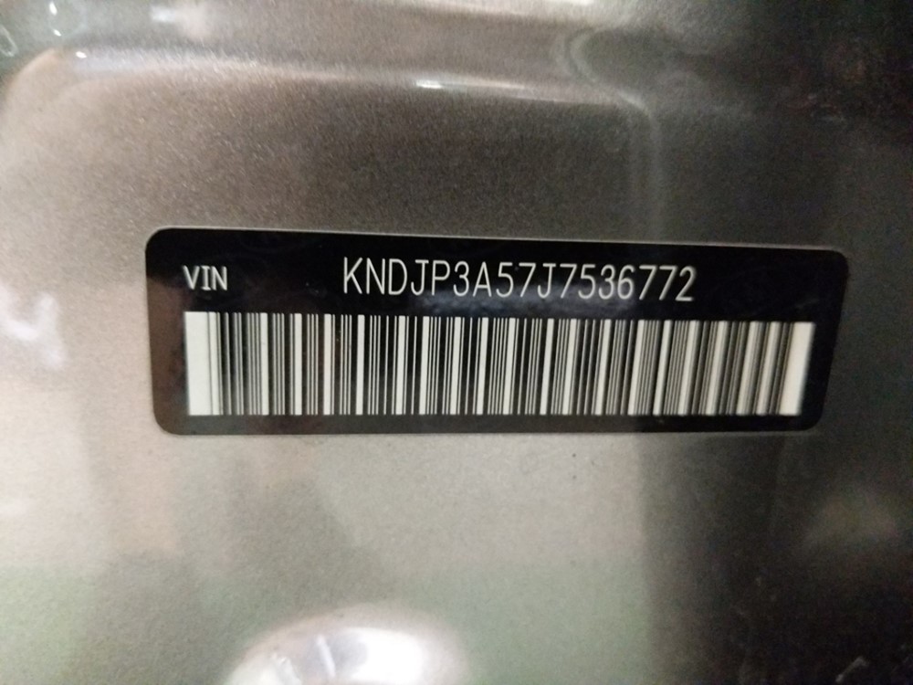 2018 Kia Soul - VIN Plate