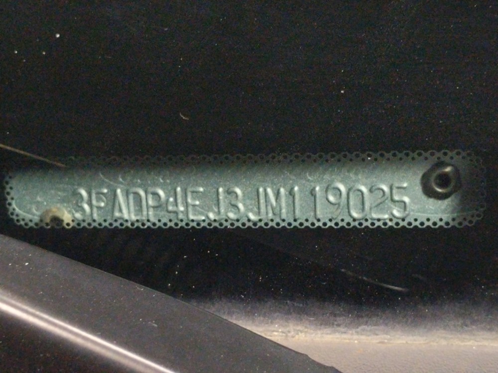 2018 Ford Fiesta - VIN Plate