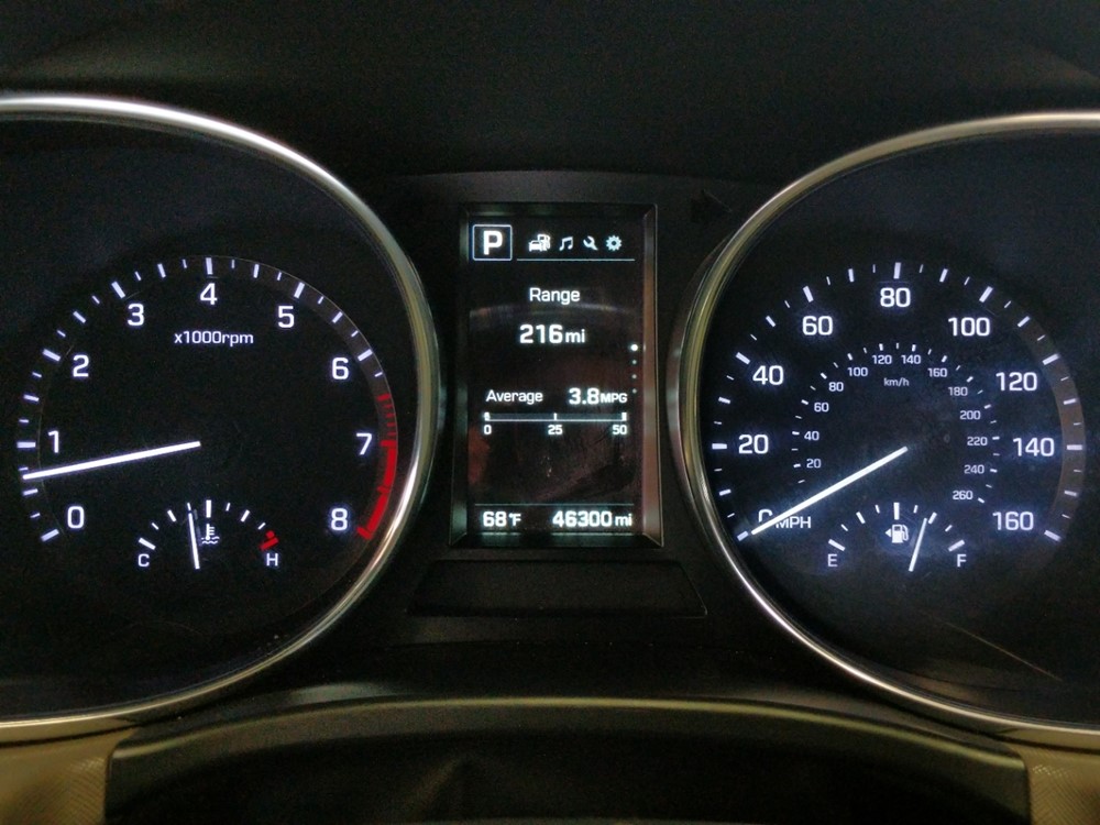 2017 Hyundai Santa Fe - Odometer Close Up
