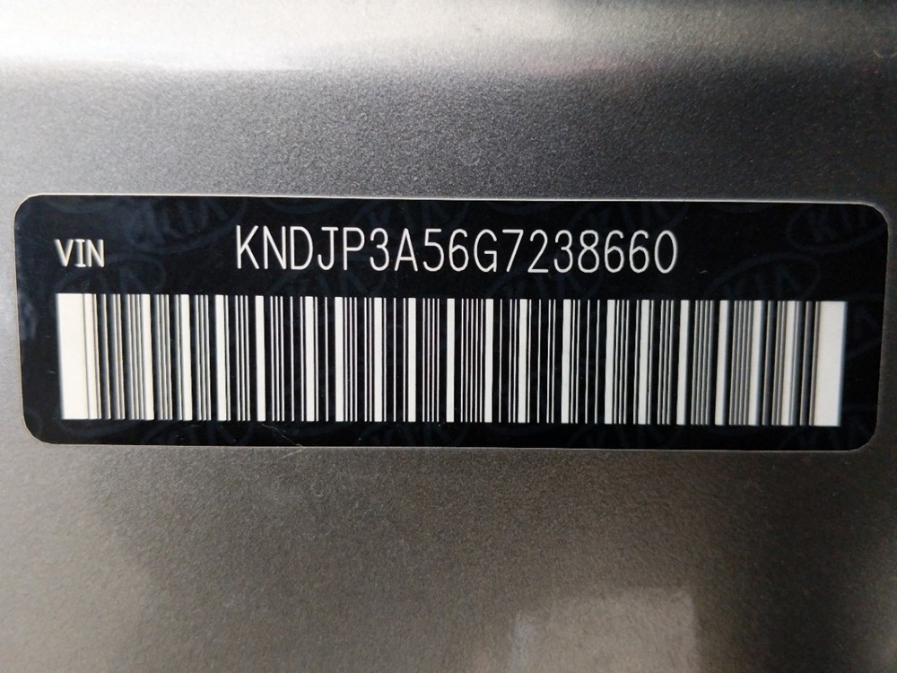 2016 Kia Soul - VIN Plate
