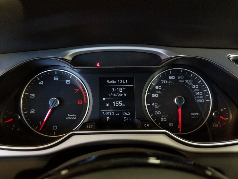 2016 Audi A4 - Odometer Close Up