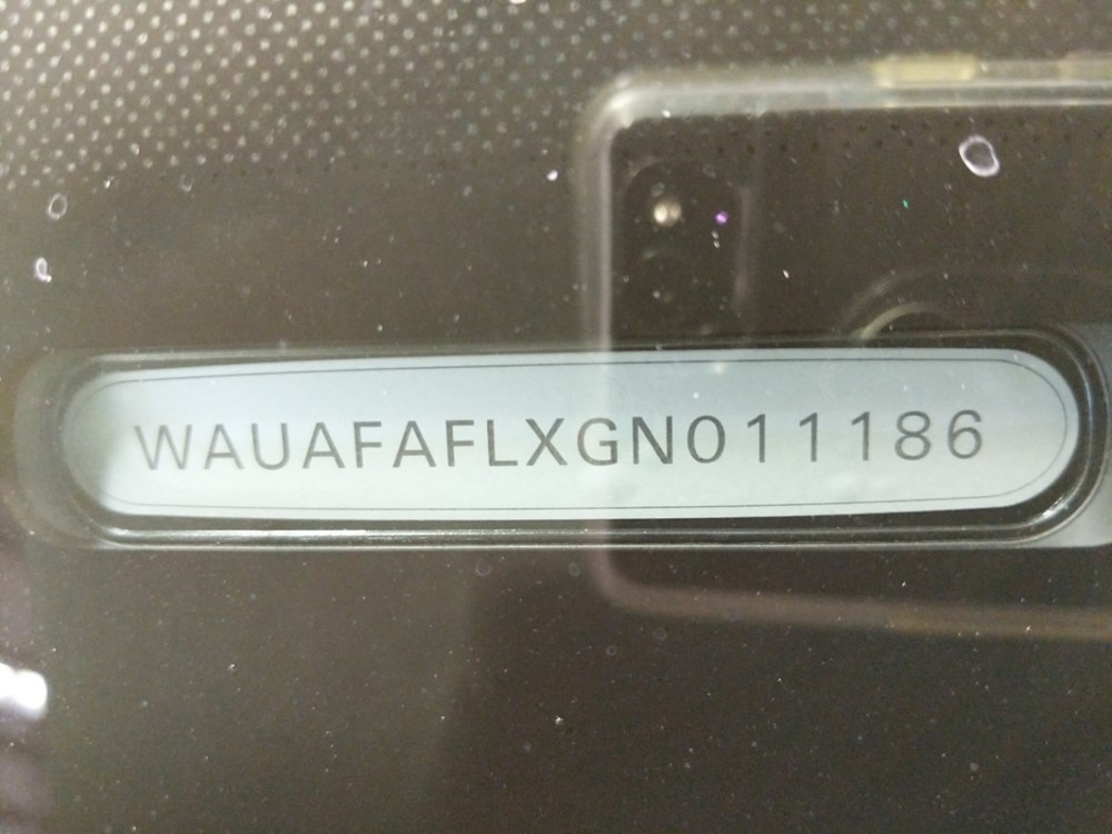 2016 Audi A4 - VIN Plate