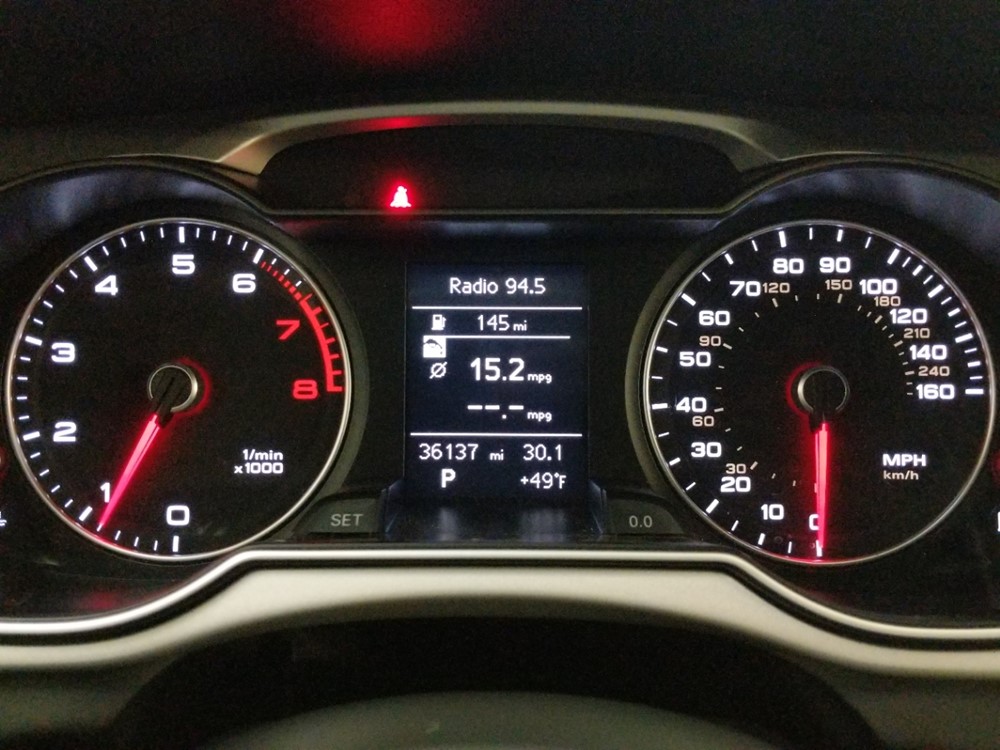 2016 Audi A4 - Odometer Close Up