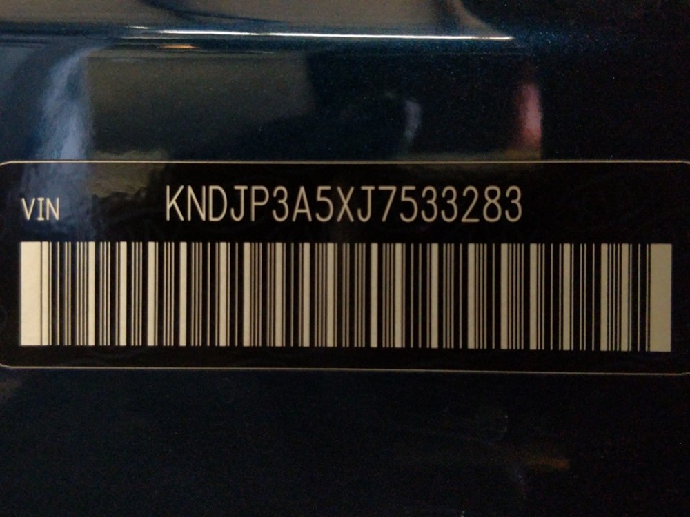 2018 Kia Soul - VIN Plate