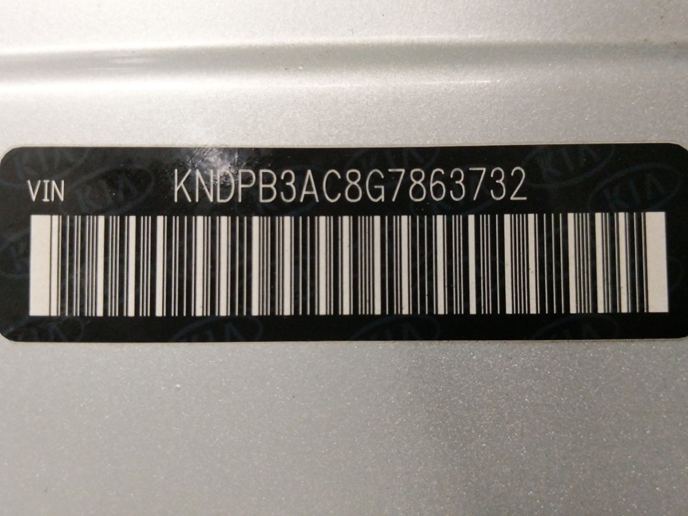 2016 Kia Sportage - VIN Plate