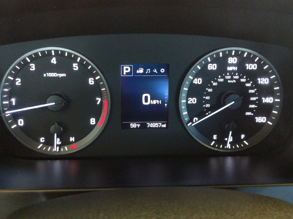 2016 Hyundai Sonata - Odometer Close Up