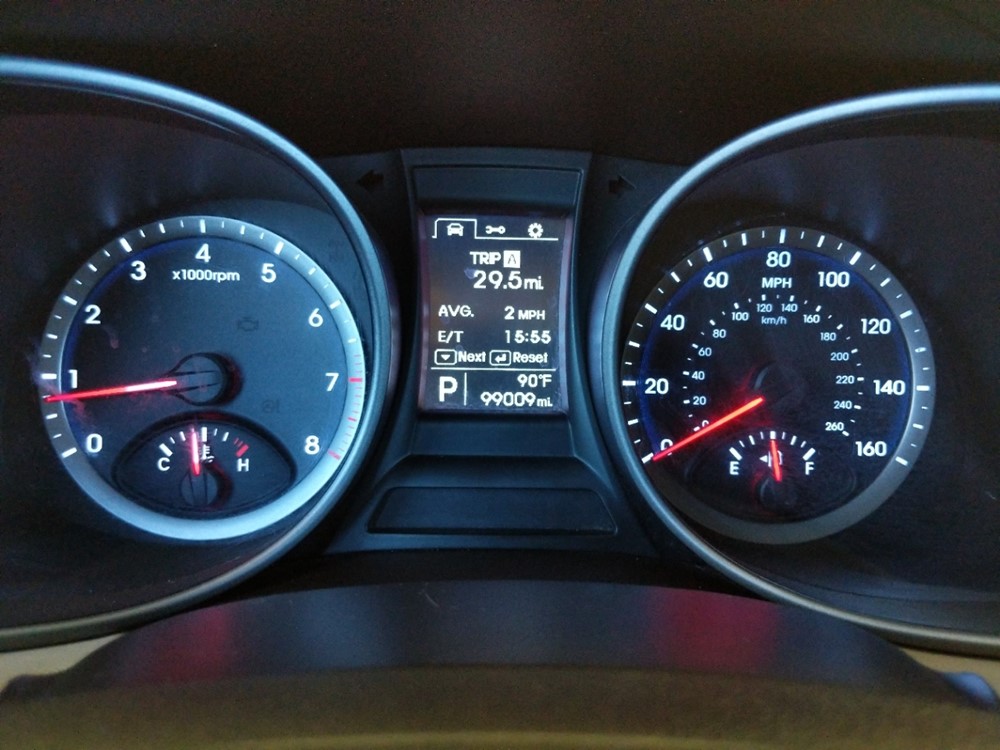 2013 Hyundai Santa Fe - Odometer Close Up