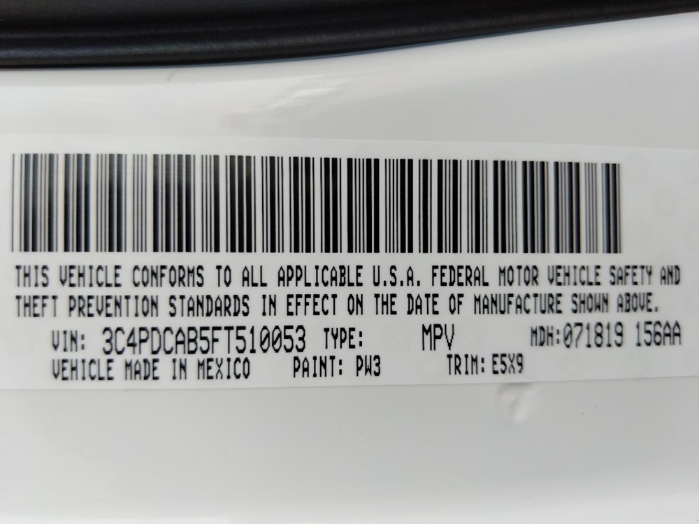 2015 Dodge Journey - VIN Plate