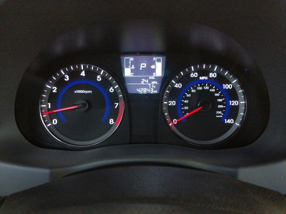 2017 Hyundai Accent - Odometer Close Up
