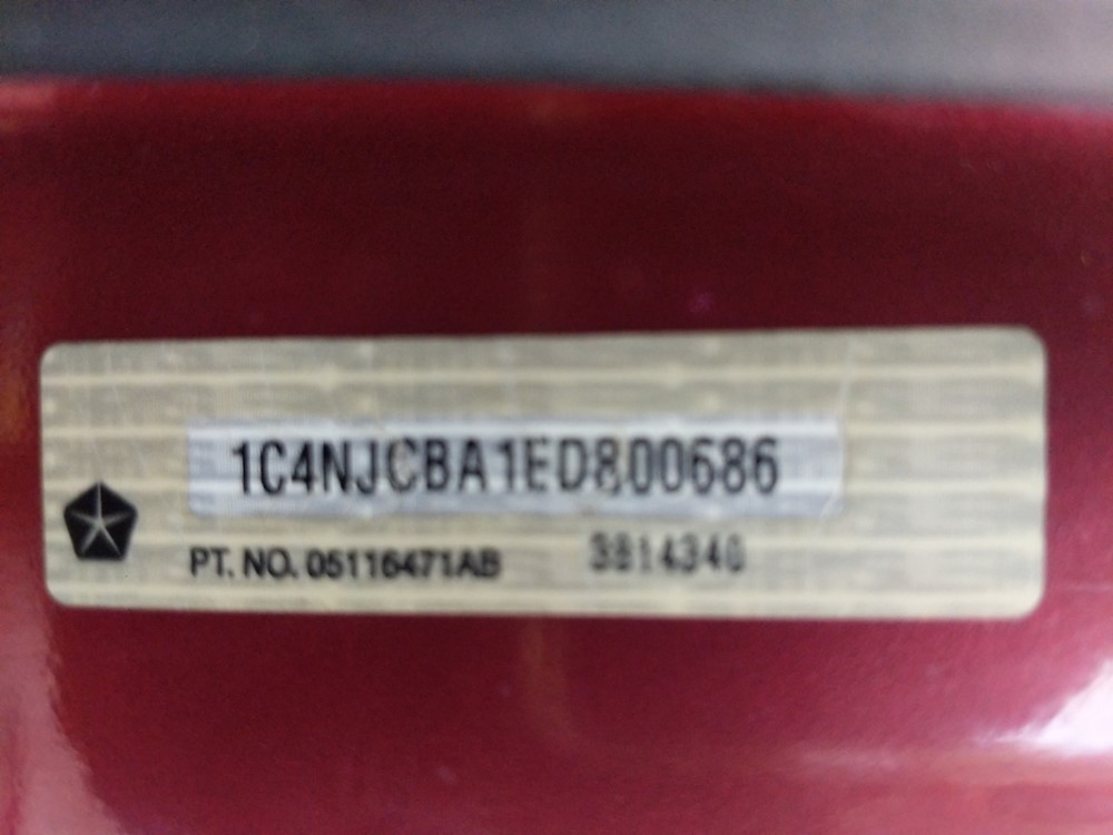 2014 Jeep Compass - VIN Plate