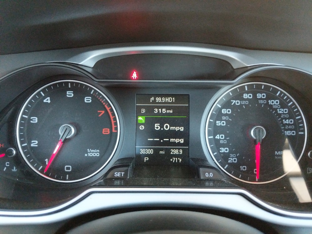 2016 Audi A4 - Odometer Close Up