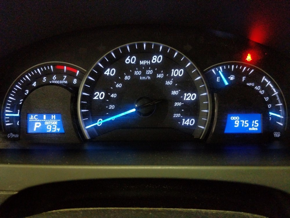 2012 Toyota Camry - Odometer Close Up