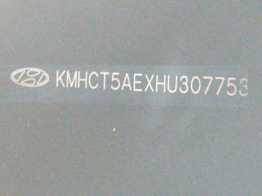 2017 Hyundai Accent - VIN Plate