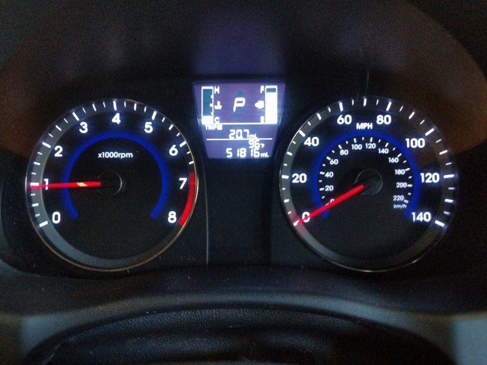 2016 Hyundai Accent - Odometer Close Up