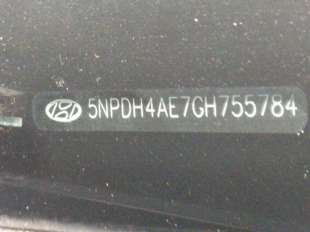 2016 Hyundai Elantra - VIN Plate