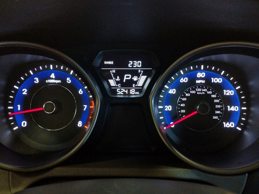 2016 Hyundai Elantra - Odometer Close Up