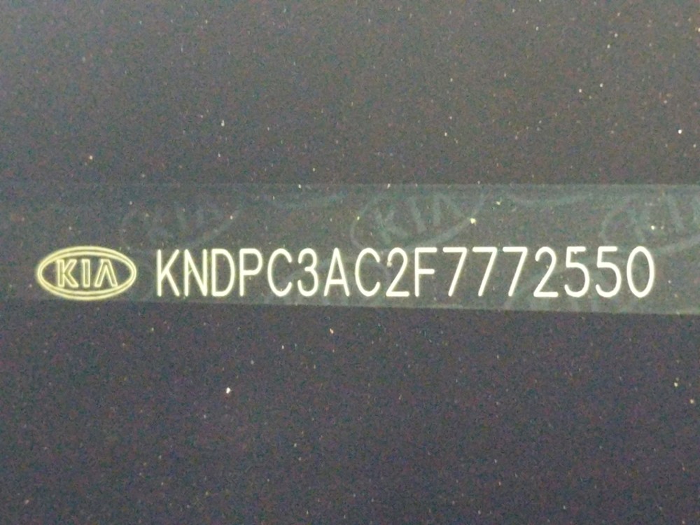 2015 Kia Sportage - VIN Plate