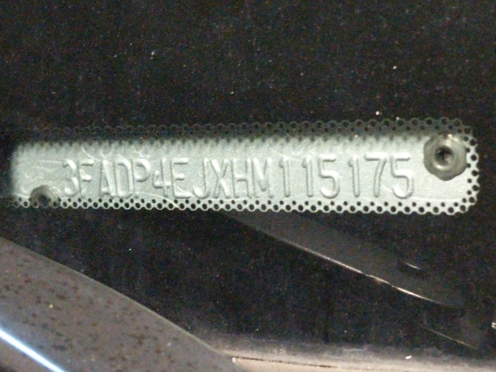 2017 Ford Fiesta - VIN Plate