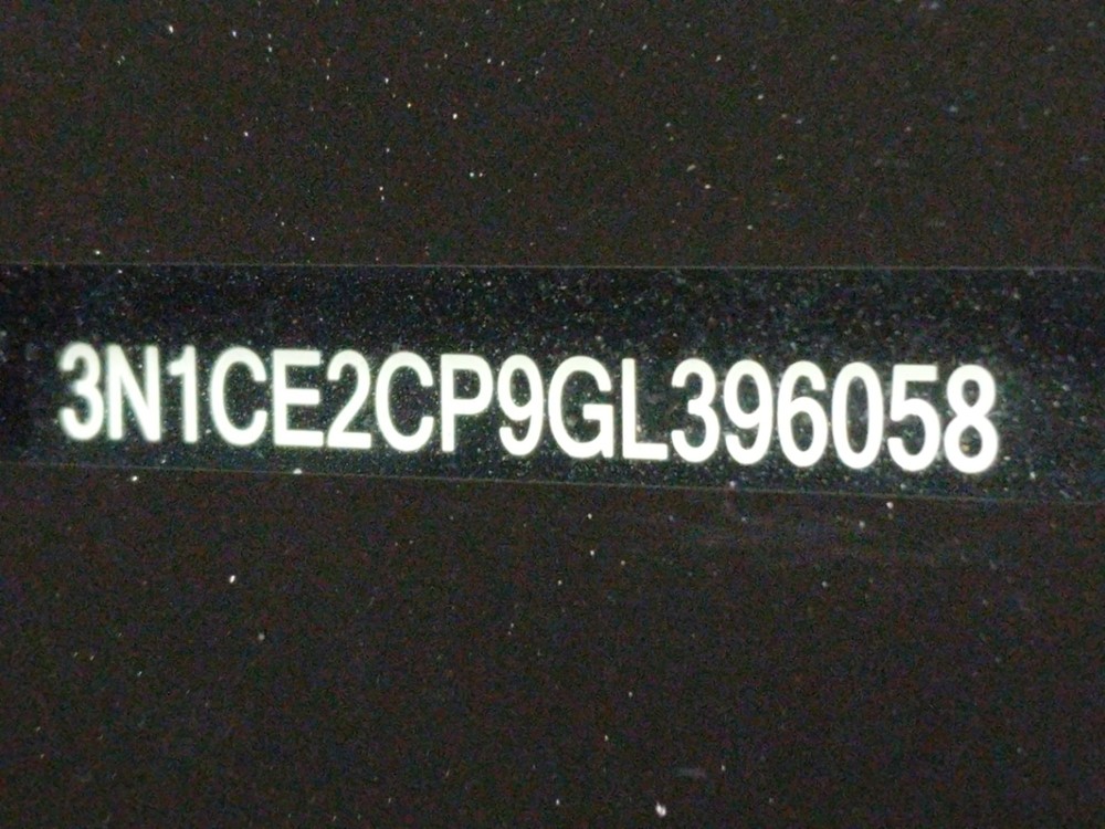 2016 Nissan Versa - VIN Plate