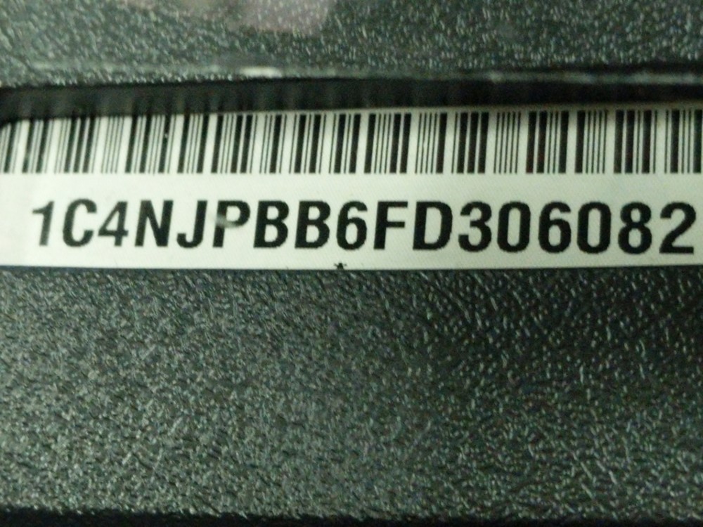2015 Jeep Patriot - VIN Plate