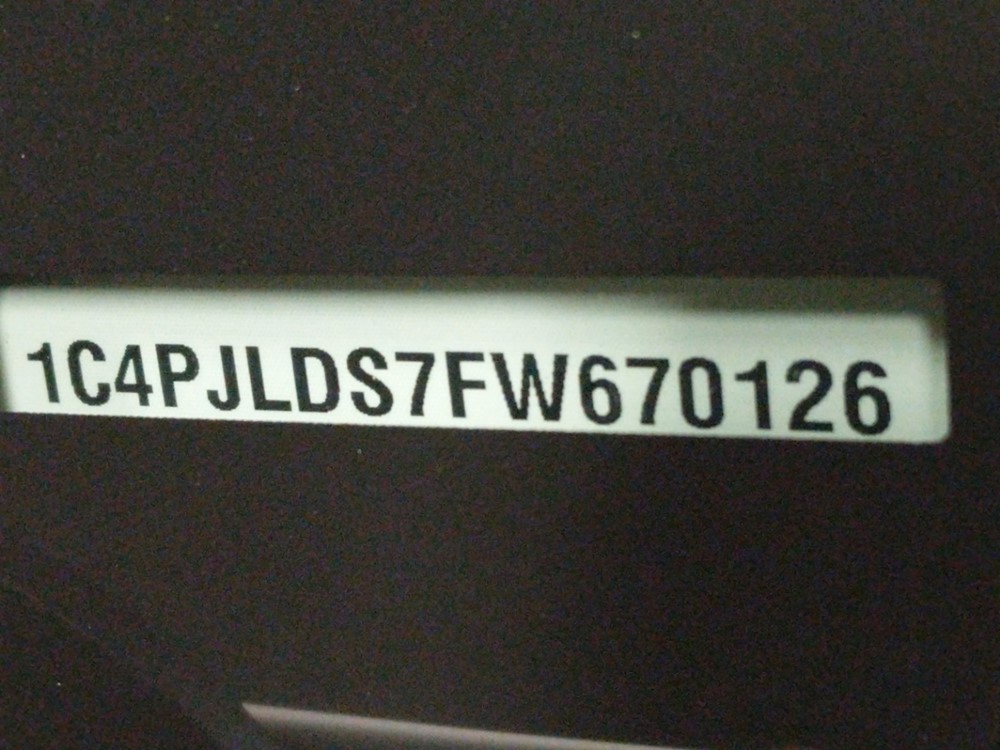 2015 Jeep Cherokee - VIN Plate