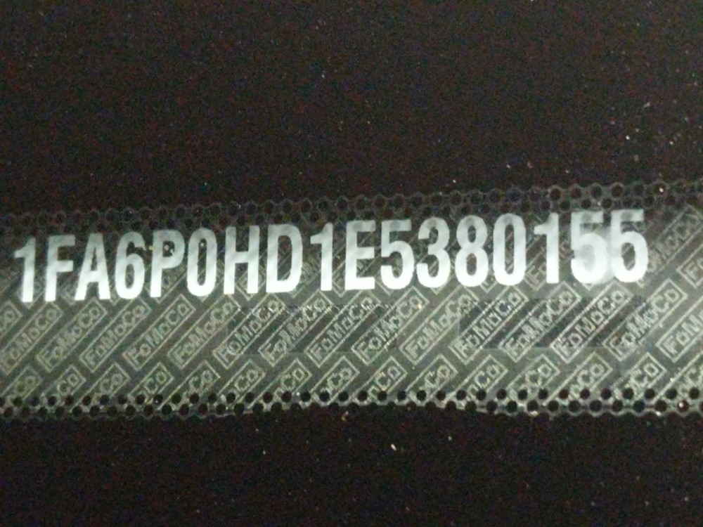 2014 Ford Fusion - VIN Plate