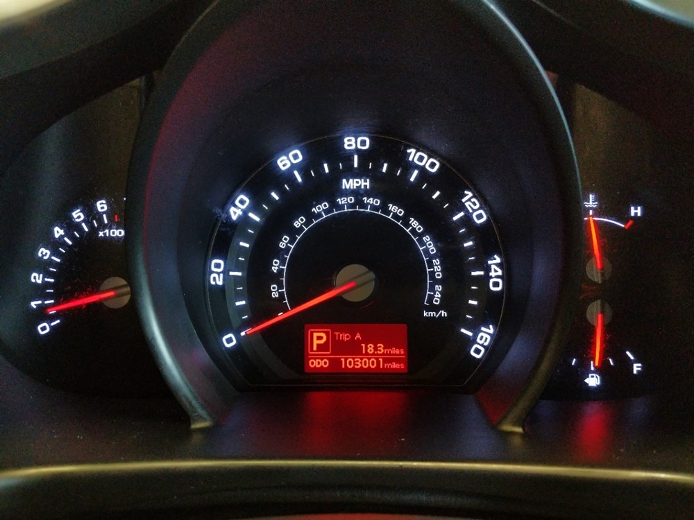 2012 Kia Sportage - Odometer Close Up