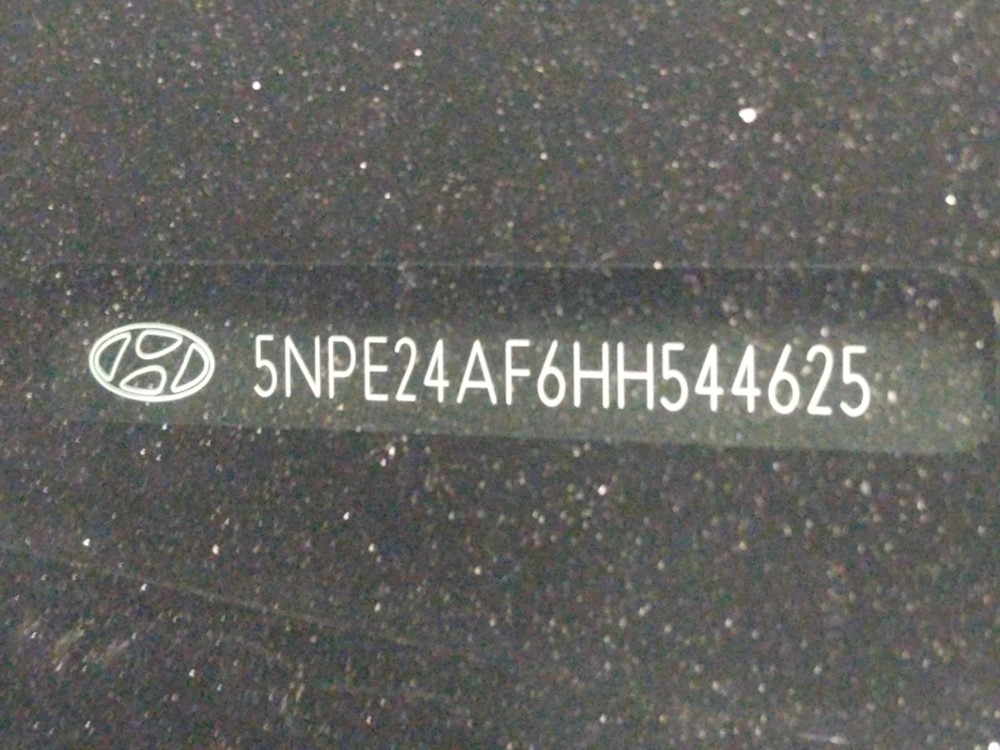 2017 Hyundai Sonata - VIN Plate