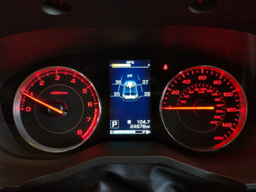 2017 Subaru Impreza - Odometer Close Up