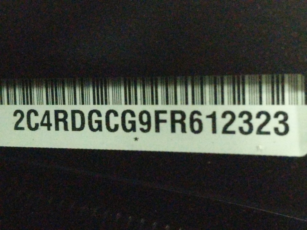 2015 Dodge Grand Caravan - VIN Plate