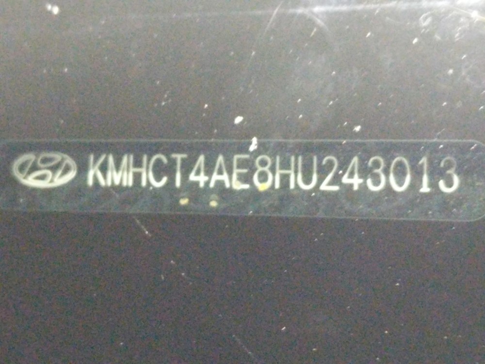 2017 Hyundai Accent - VIN Plate